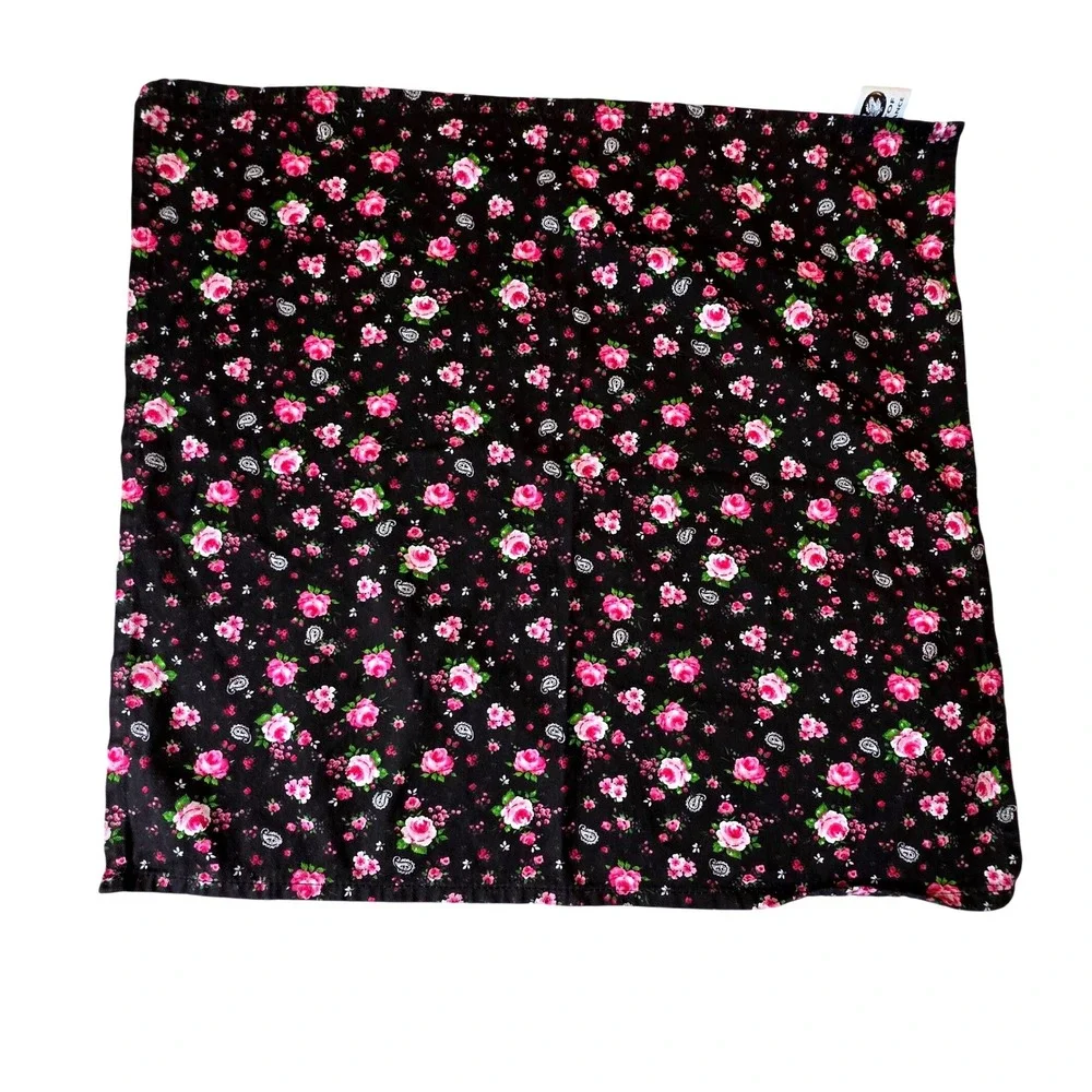 Stof France Black Floral Paisley Pink Cotton Napkins Set 6 Portugal Marjorie